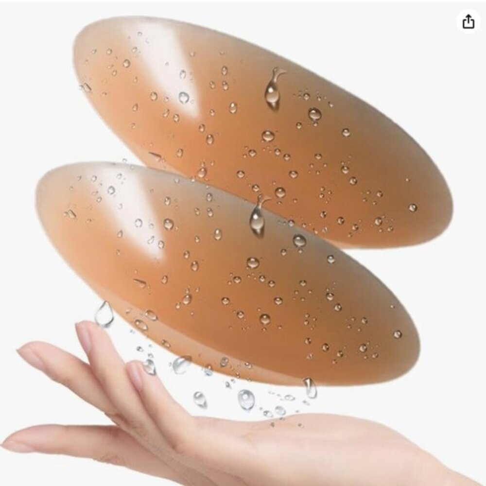 PrettyWell Reusable Adhesive Nipple Covers – 4 Pairs (Large, Nude) – New in Box